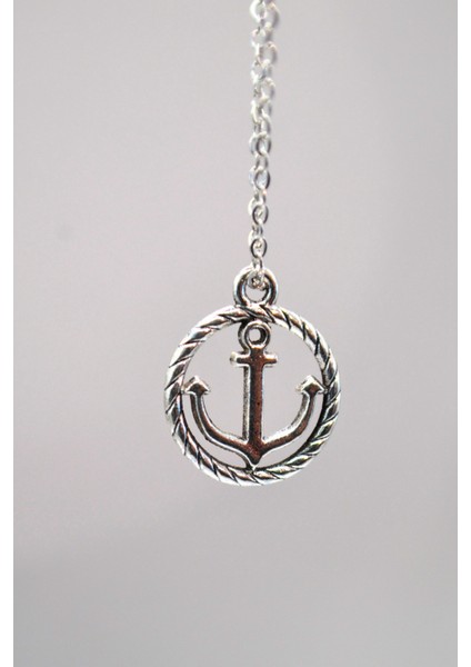 Mmif Çapa Kolye Gümüş Kaplama 46CM Zincir Uzunluğu Unisex Kolye fiyatları