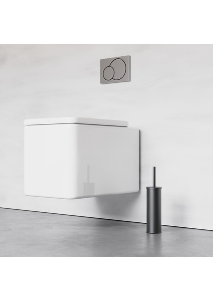 Paslanmaz Çelik Mat Siyah Wc Fırçası, 304 Kalite Tuvalet Fırçası, Yıkanabilir Ömür Boyu Kullanımauygun