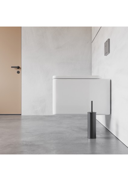 Paslanmaz Çelik Mat Siyah Wc Fırçası, 304 Kalite Tuvalet Fırçası, Yıkanabilir Ömür Boyu Kullanımauygun fırsatları