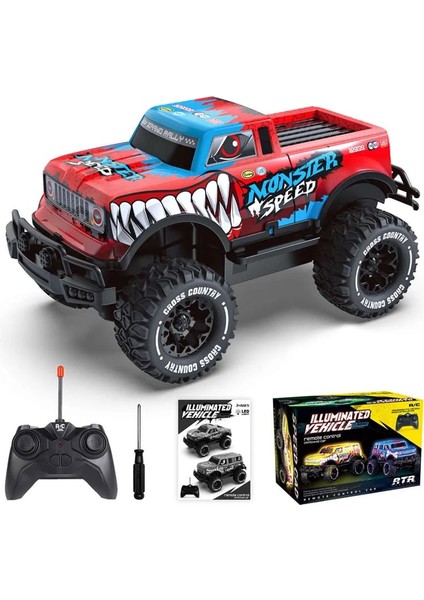 1:20 Uzaktan Kumandalı Full Fonksiyon Speed Monster Kamyonet Kırmızı