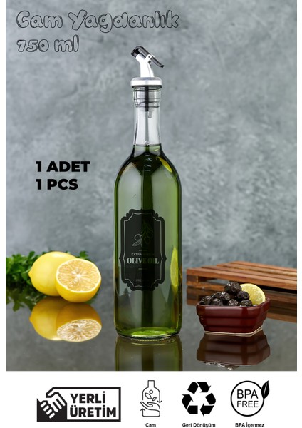 750 ml Cam Yağdanlık - Yeşil