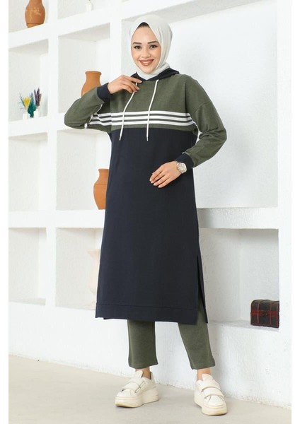 Şeritli Yırtmaçlı Spor Takım Laci̇vert - 44