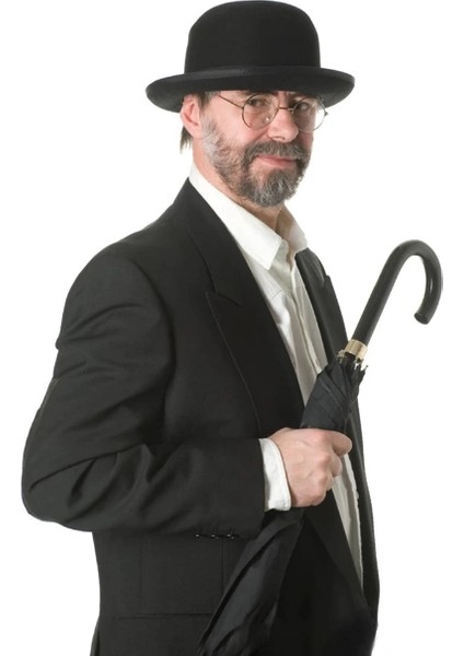 Siyah Renk Yetişkin Boy Bowler Derby Şapkası 58 cm modelleri