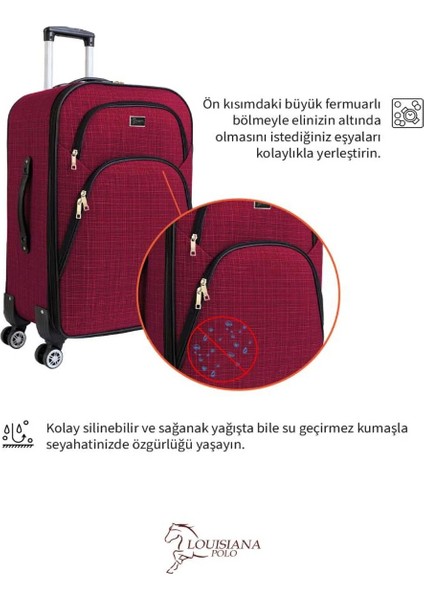 Orta Boy 4 Teker Kumaş Valiz Lüx modelleri