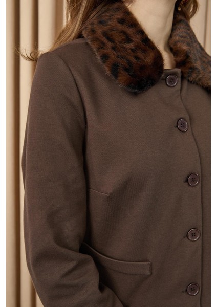 Kadın Leopar Detaylı Crop Ceket Etek Takım -14408TKS fiyatları