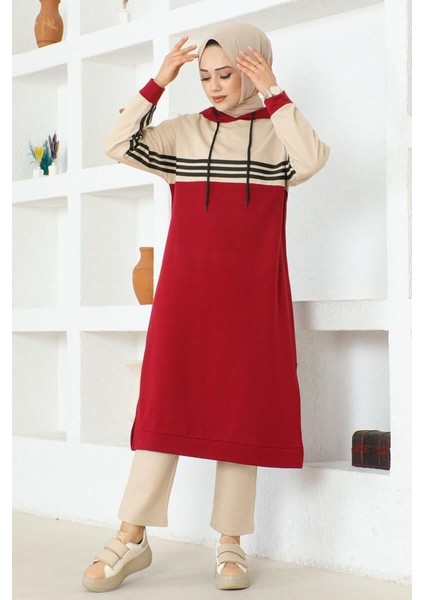 Şeritli Yırtmaçlı Spor Takım Bordo - 46 fiyatları