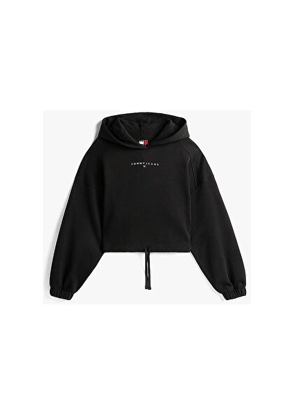 Kadın Siyah Kapüşonlu Üst