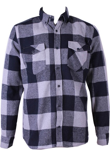 Cepli Oduncu Gri - Lacivert Erkek Gömlek 8016