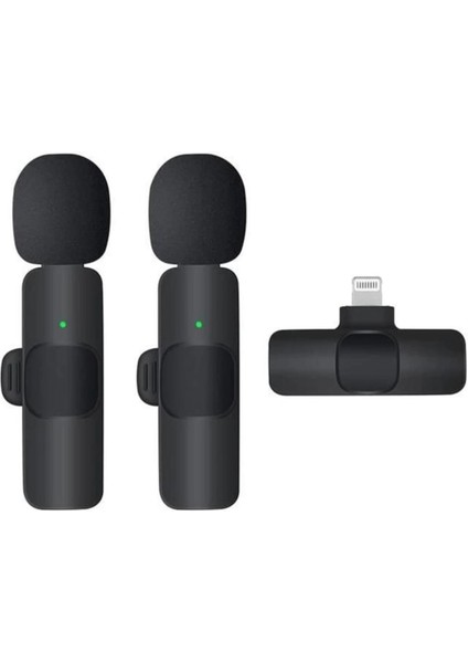 K9 Kablosuz Yaka Mikrofonu 2’li Mikrofon Tik Tok 2 Adet