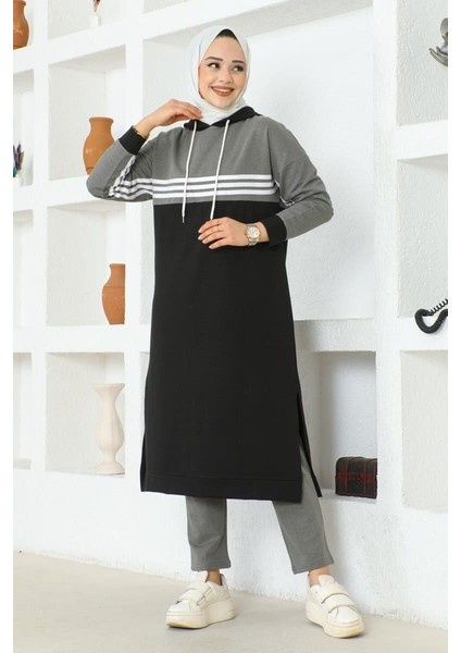 Şeritli Yırtmaçlı Spor Takım Siyah - 44 modelleri