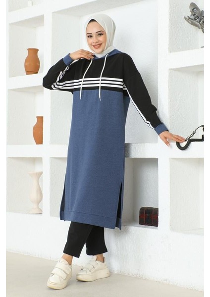 Şeritli Yırtmaçlı Spor Takım Indi̇go - 44 modelleri