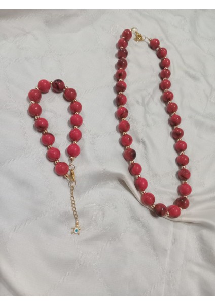 Kırmızı Kolye ve Bileklik Takı Seti fiyatları