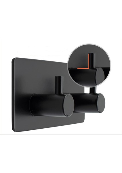 Havlu / Bornoz Askısı Mat Siyah Askılık / 2 Adet Ikili Askılık / Banyo Mutfak Havlu Askısı fiyatları