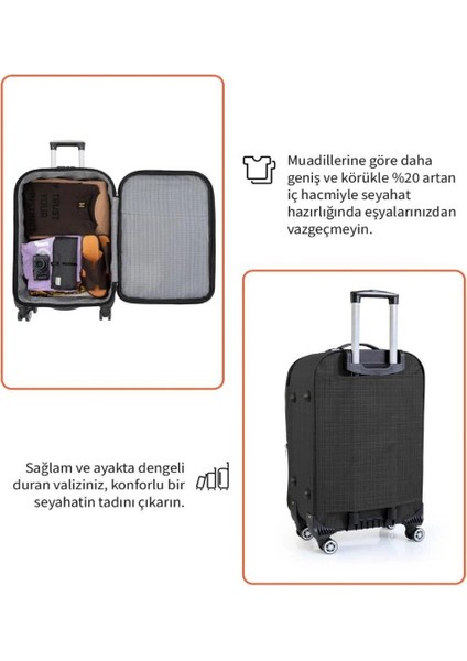 Orta Boy 4 Teker Kumaş Valiz Lüx fiyatları