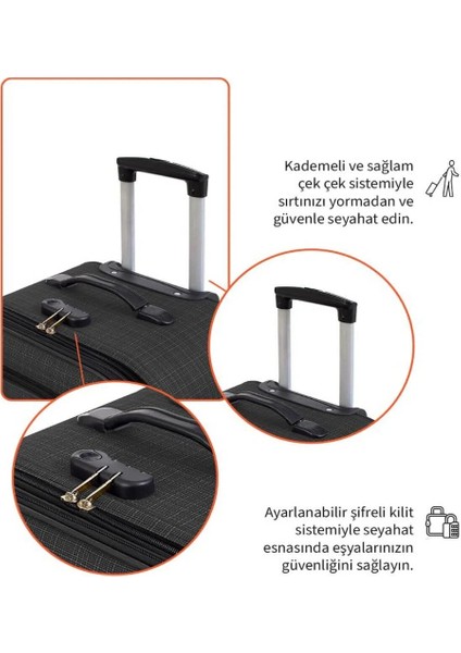 Orta Boy 4 Teker Kumaş Valiz Lüx fırsatları