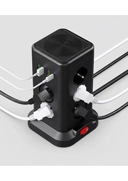 WP711 Akım Korumalı Priz Kablosuz Şarj Istasyonu 11X Soket 3x USB 1xtype-C Kablolu Grup Priz modelleri
