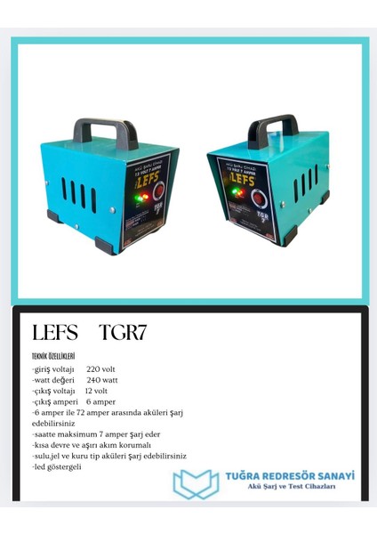 Pro Lefs 7 Amper Akü Şarj Cihazı 72 Ampere Kadar Şarj Eder fırsatları