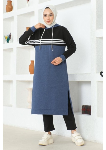 Şeritli Yırtmaçlı Spor Takım Indi̇go - 40 indirimleri