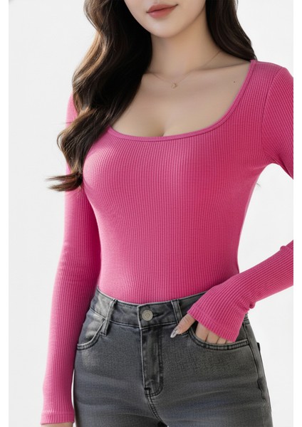 U Yaka Uzun Kollu Fitilli Crop Bluz fiyatları