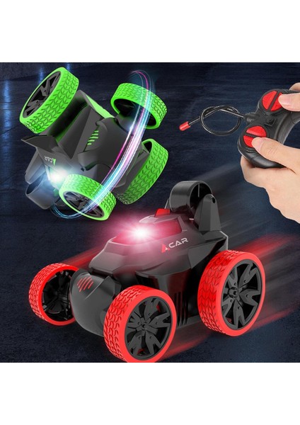 Uzaktan Kumandalı Akrobatik Zıppır Şarjlı Araba Kırmızı