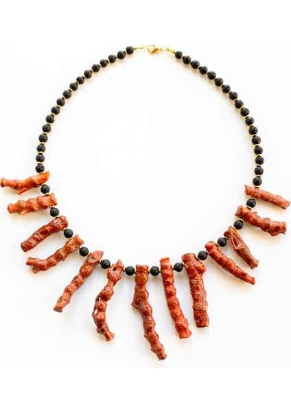 Loki – Lav Taşı, Mercan & Hematit Kolye modelleri