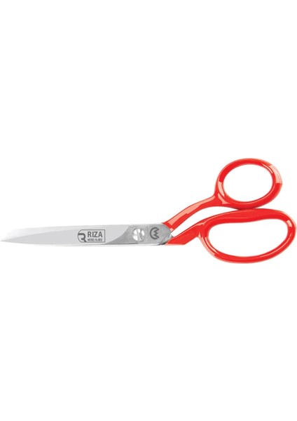 3257-9 Tekstil / Yatık Konfeksiyon Makası No: 9 Inç / 22,86 cm - Nikel Kaplama, Kırmızı Saplı, Mikr