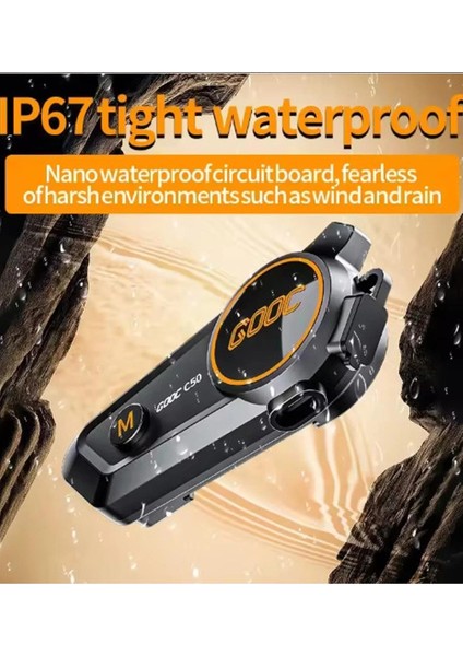 C50 2x Motosiklet Intercom Kask Kulaklık 1000 Mah Rgb Işıklı Çift Eşleşme fırsatları