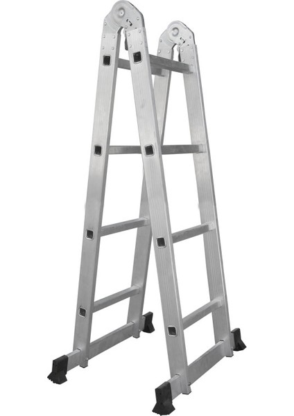 4+4 Basamak 1,2 mm Alüminyum Katlanır Tek Kırma Çok Amaçlı Merdiven