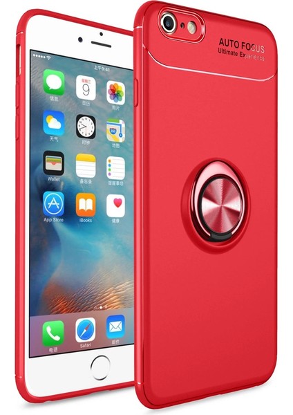 Buğz Iphone 6 Kılıf Range Yüzüklü Silikon - Kırmızı