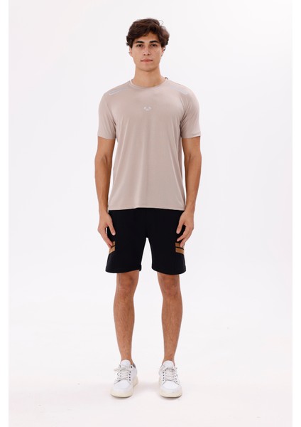 Yumuşak Dokulu Esnek Bisiklet Yaka Rahat Kalıp Düz Form Kısa Kollu Tişört