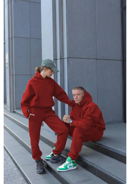 Kadın Erkek Çiftlere Özel 3 Iplik Kalın Oversize Kapüşonlu Eşofman Takımı – Tekli fiyatları