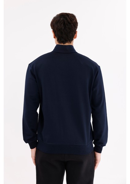 Cepli Dik Yaka Tam Fermuarlı Göğüs Arma Detaylı Rahat Kalıp Mevsimlik Sweatshirt modelleri