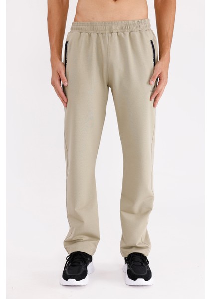 Fermuarlı Cepli Esnek Bel Rahat Kalıp Düz Paça Mevsimlik Spor Eşofman Altı