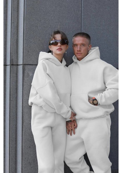 Kadın Erkek Çiftlere Özel 3 Iplik Kalın Oversize Kapüşonlu Eşofman Takımı – Tekli fiyatları