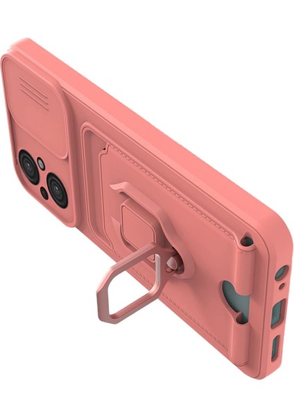 Buğz Xiaomi Poco M5 Kılıf Zuma Kartvizitli Yüzüklü Silikon - Pembe modelleri