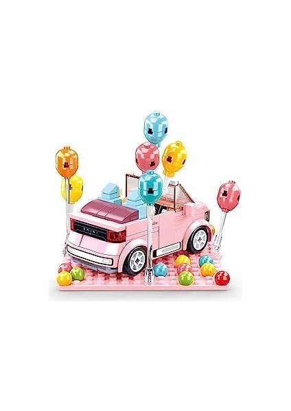Mini Handcraft Party Car Pembe Yapım Seti, 245 Parça modelleri