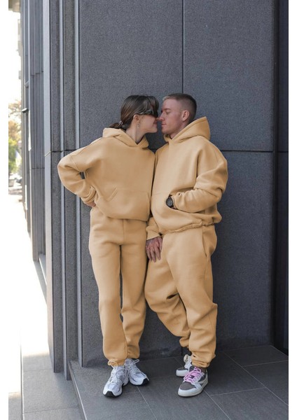 Kadın Erkek Çiftlere Özel 3 Iplik Kalın Oversize Kapüşonlu Eşofman Takımı – Tekli fiyatları