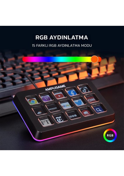 Ampligame D6 Stream Deck - Yayın Kontrolcüsü modelleri