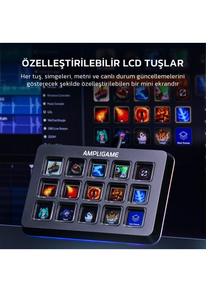Ampligame D6 Stream Deck - Yayın Kontrolcüsü fırsatları