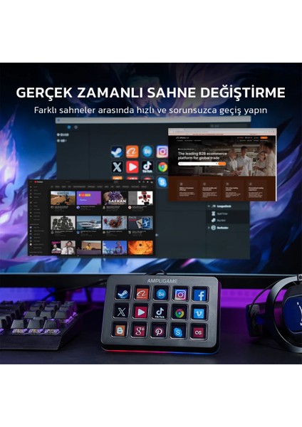 Ampligame D6 Stream Deck - Yayın Kontrolcüsü