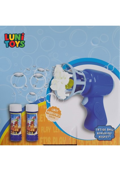 Çok Delikli Köpük Baloncuk Tabancası Mavi