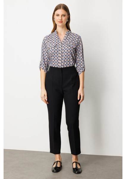 Kadın Büyük Beden Beli Kalın Lastikli Boru Paça Pantolon 1111 Siyah fiyatları