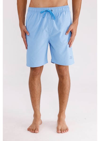 Pıtırcık Dokulu Hızlı Kuruyan Esnek Bel Kordonlu Fermuarlı Cepli Yan Yırtmaçlı Rahat Kalıp Şort