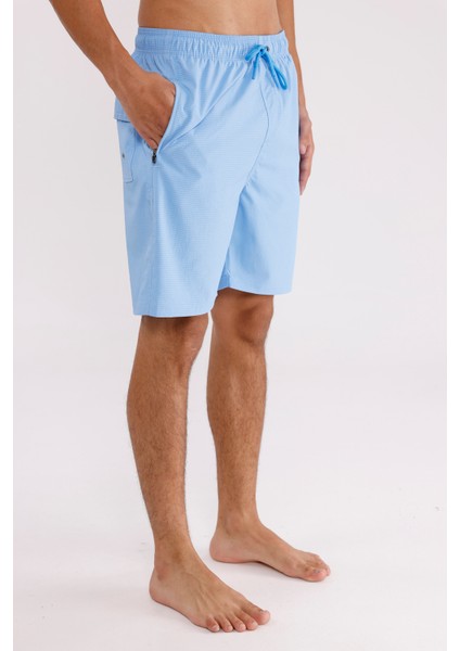 Pıtırcık Dokulu Hızlı Kuruyan Esnek Bel Kordonlu Fermuarlı Cepli Yan Yırtmaçlı Rahat Kalıp Şort fırsatları