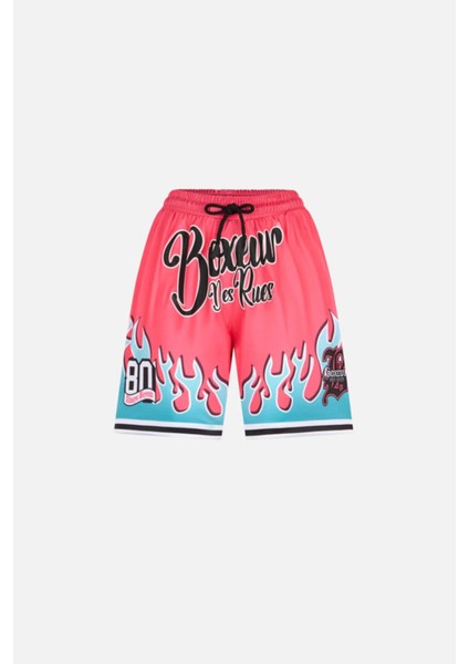 Printed Short Fuxia modelleri
