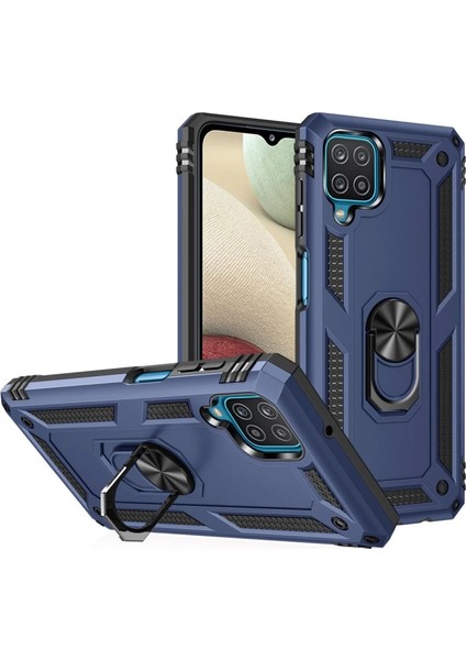 Buğz Samsung Galaxy A22 Kılıf Sofya Yüzüklü Silikon Kapak - Lacivert fiyatları