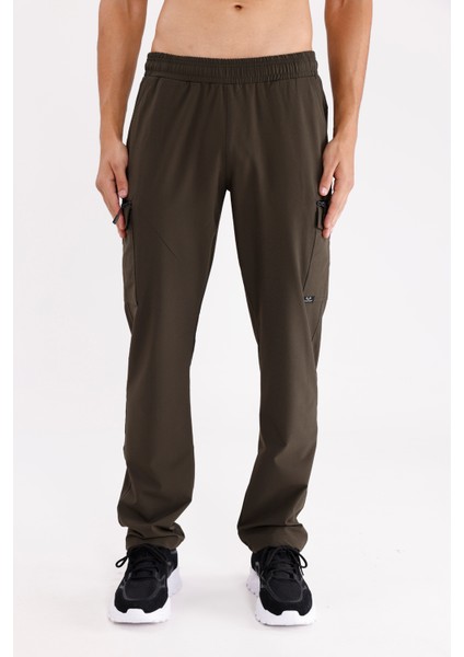 Yan Fermuarlı Kapaklı Cepli Esnek Bel Lastikli Düz Paça Rahat Kalıp Kargo Tarzı Eşofman Altı