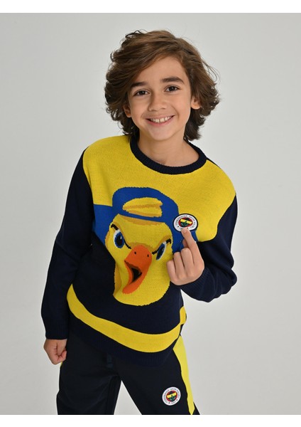 Çocuk Trıbun Jakarlı Yellow Sweat