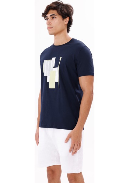 Grafik Baskılı Bisiklet Yaka Rahat Kalıp Kısa Kollu Tişört fiyatları