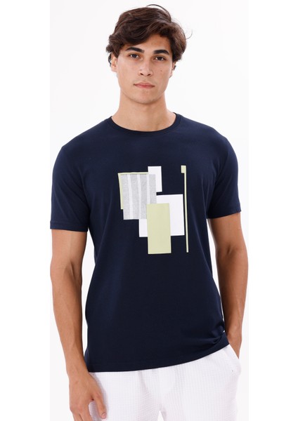 Grafik Baskılı Bisiklet Yaka Rahat Kalıp Kısa Kollu Tişört indirimleri